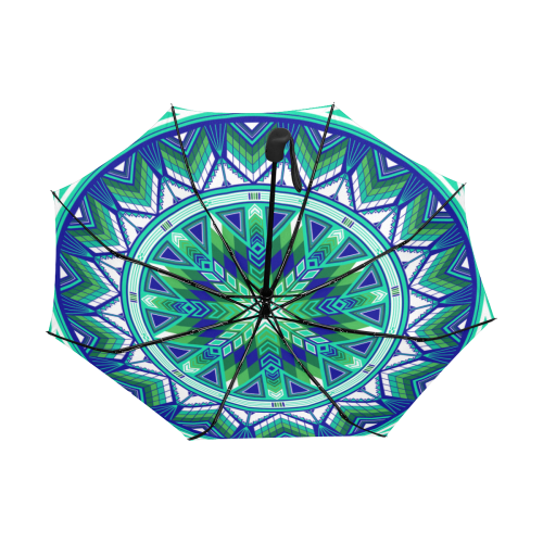 Sacred Places Aqua Anti-UV Auto-Foldable Umbrella (Underside Printing) (U06)