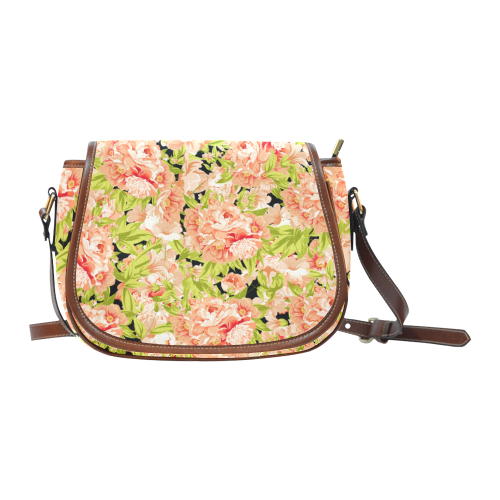 Colorful Flower Pattern Saddle Bag/Large (Model 1649)