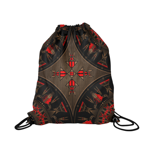 Sacred Buffalo Red Brown Large Drawstring Bag Model 1604 (Twin Sides)  16.5"(W) * 19.3"(H)