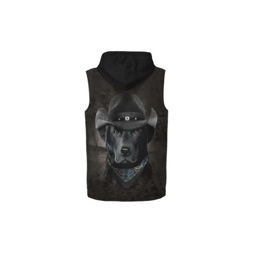 Lab Cowboy All Over Print Sleeveless Zip Up Hoodie for Kid (Model H16)