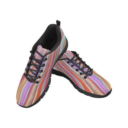 Wild Wavy Lines I Women's Breathable Running Shoes/Large (Model 055)