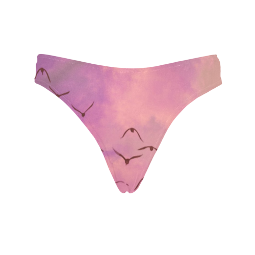 Trendy Birds, pink by JamColors Women's All Over Print Thongs (Model L30)