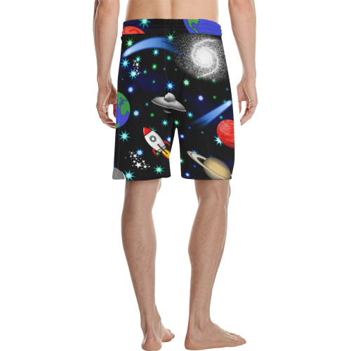 Galaxy Universe - Planets, Stars, Comets, Rockets Men's All Over Print Casual Shorts (Model L23)