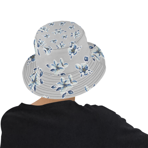 Gray Hope All Over Print Bucket Hat for Men