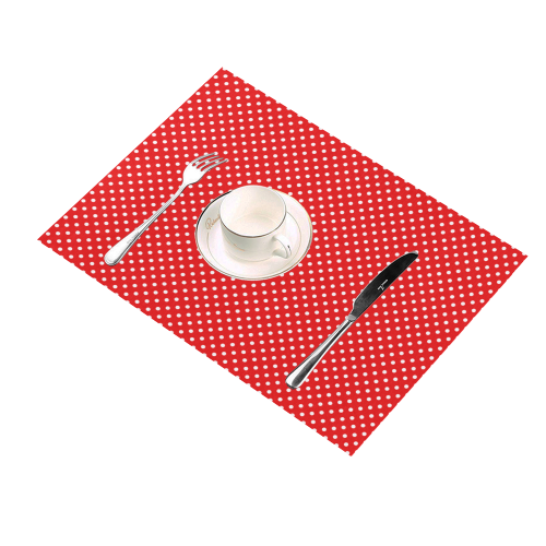 Red polka dots Placemat 14’’ x 19’’ (Set of 2)