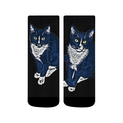 Two Blue Cats Quarter Socks