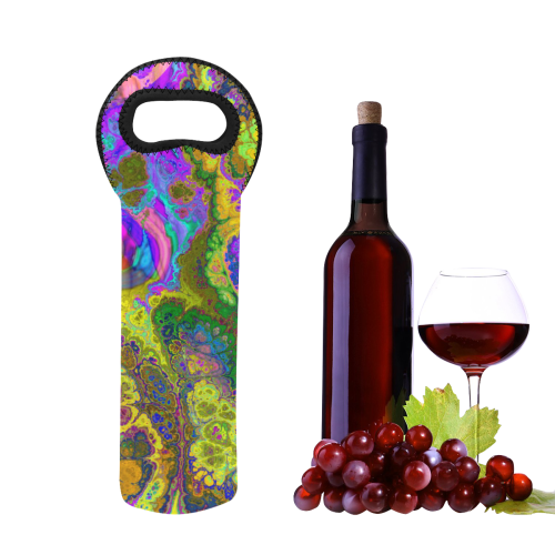 wonderful fractal 3183 by JamColors Neoprene Wine Bag