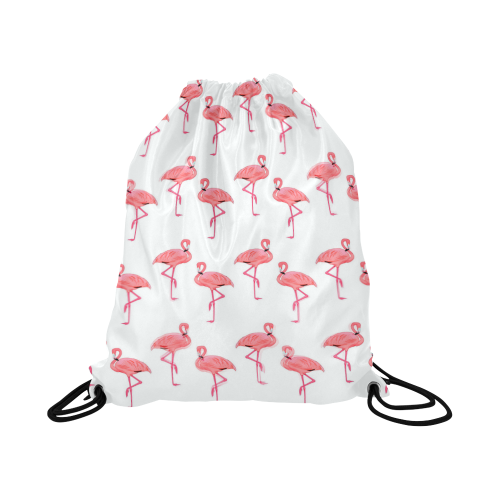 Pink Flamingo Pattern Large Drawstring Bag Model 1604 (Twin Sides)  16.5"(W) * 19.3"(H)