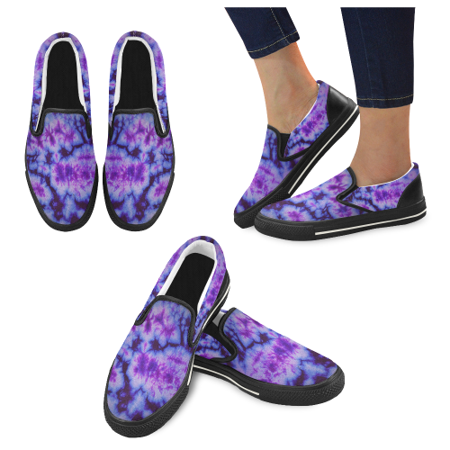 tie dye version 2 Men's Slip-on Canvas Shoes (Model 019)
