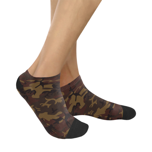 Camo Dark Brown Women's Ankle Socks