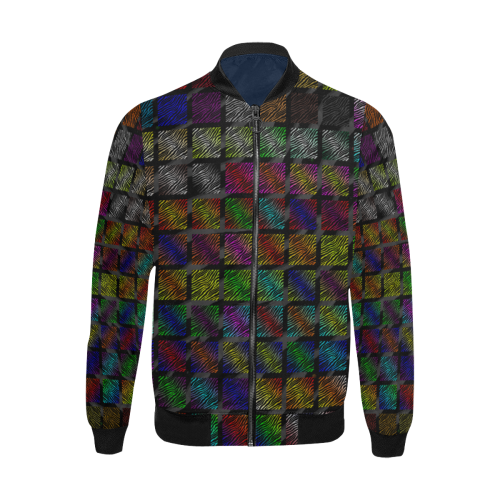 Ripped SpaceTime Stripes Collection All Over Print Bomber Jacket for Men (Model H31)