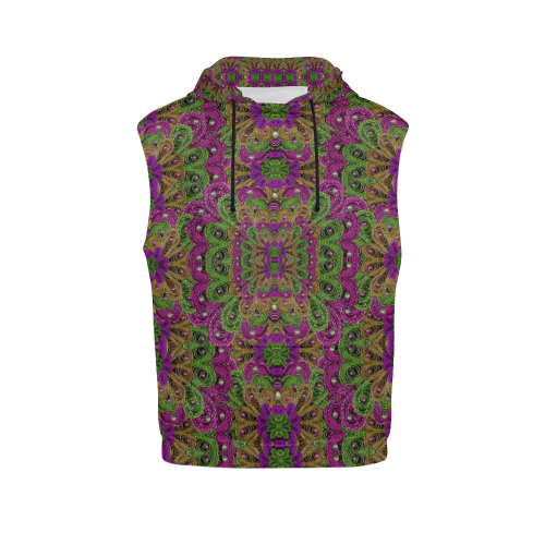 Peacock lace in the nature All Over Print Sleeveless Hoodie for Men (Model H15)