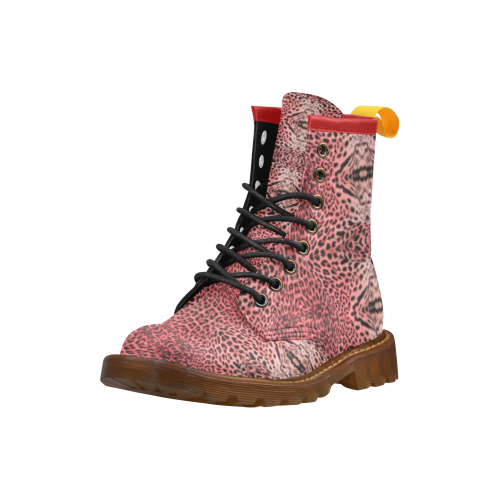 leopard red skin 1B design (dif positioning) High Grade PU Leather Martin Boots For Women Model 402H