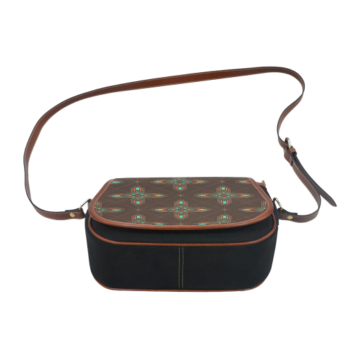 The Connection Brown diamonds Saddle Bag/Small (Model 1649)(Flap Customization)