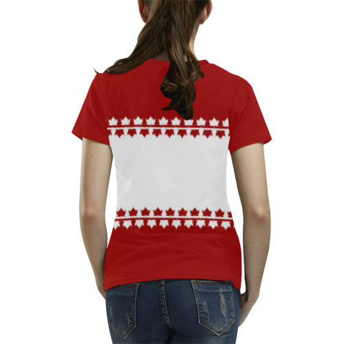 Canada Souvenir T-shirts Classic All Over Print T-Shirt for Women (USA Size) (Model T40)