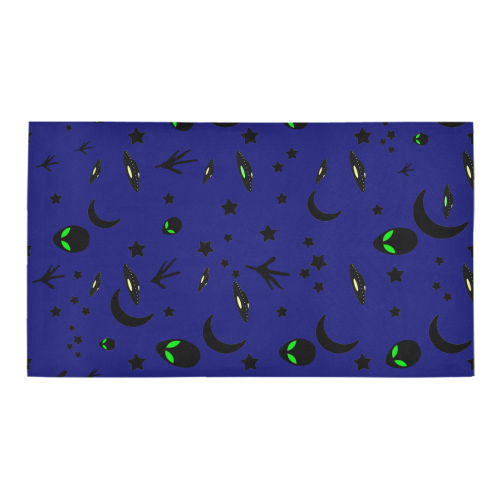 Alien Flying Saucers Stars Pattern Bath Rug 16''x 28''