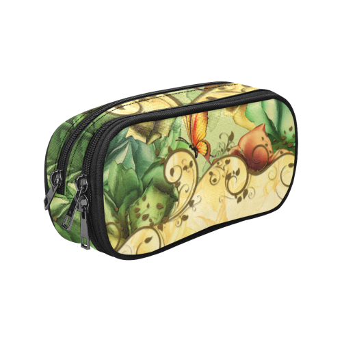 Colorful flowers with butterflies Pencil Pouch/Large (Model 1680)