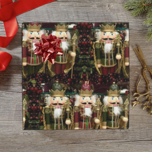 Golden Christmas Nutcrackers Gift Wrapping Paper 58"x 23" (3 Rolls)