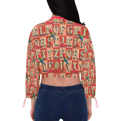 A Parrot in the Nursery Cropped Chiffon Jacket for Women (Model H30)