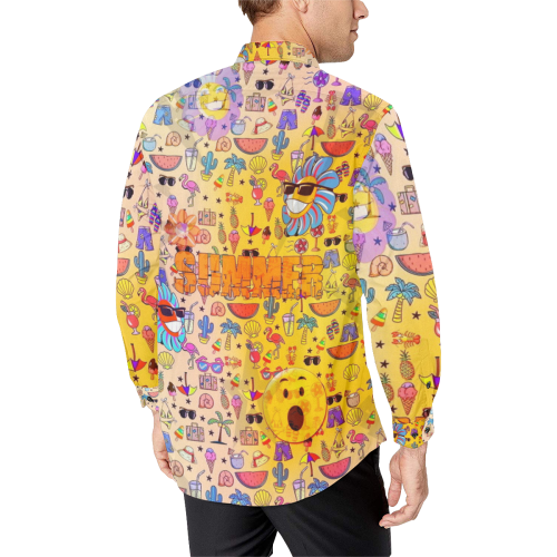 Beach Pop Art by Nico Bielow Men's All Over Print Casual Dress Shirt (Model T61)