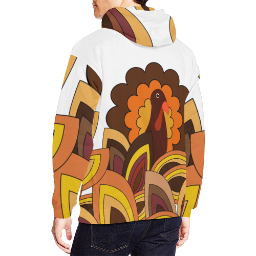 Retro Turkey Hoodie All Over Print Hoodie for Men/Large Size (USA Size) (Model H13)