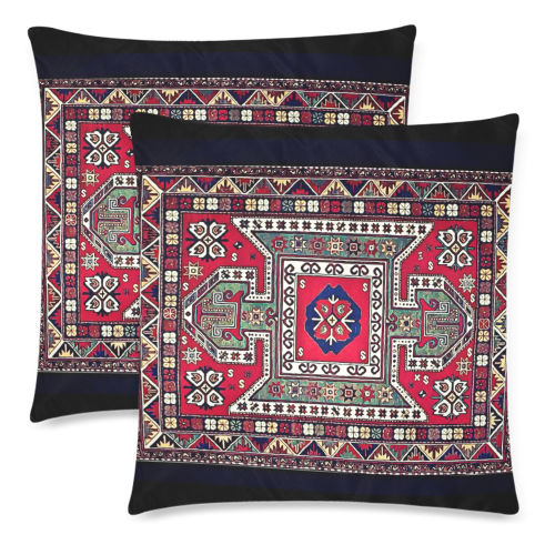 Ancient Armenian Custom Zippered Pillow Cases 18"x 18" (Twin Sides) (Set of 2)