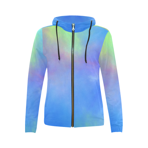 It's a Beautiful Day All Over Print Full Zip Hoodie for Women (Model H14)