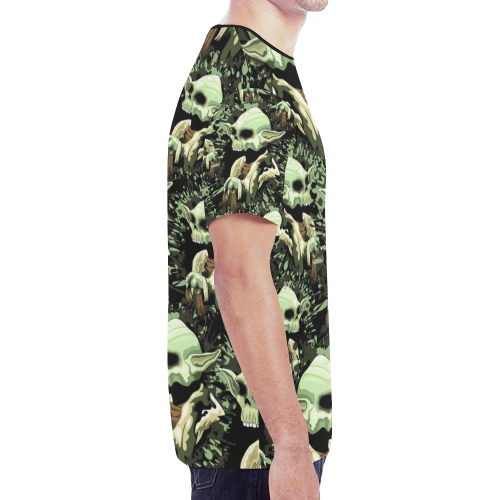 Yoda Jedi Master Skull New All Over Print T-shirt for Men (Model T45)