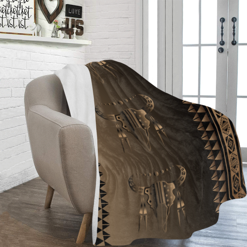 Buffalo Nation with side designs Ultra-Soft Micro Fleece Blanket 60"x80"