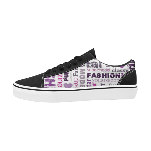 skate fashion Women's Low Top Skateboarding Shoes (Model E001-2)