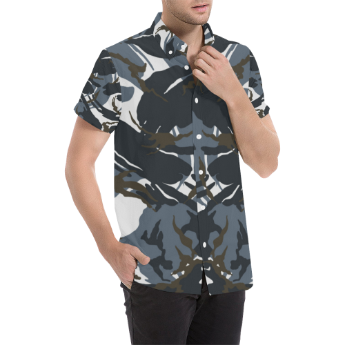 CAMOUFLAGE-POLICE 2 Men's All Over Print Short Sleeve Shirt/Large Size (Model T53)