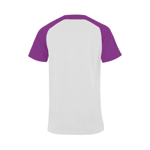 Raven Sugar Skull Purple Men's Raglan T-shirt Big Size (USA Size) (Model T11)