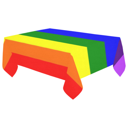 Rainbow Flag (Gay Pride - LGBTQIA+) Cotton Linen Tablecloth 60"x 104"