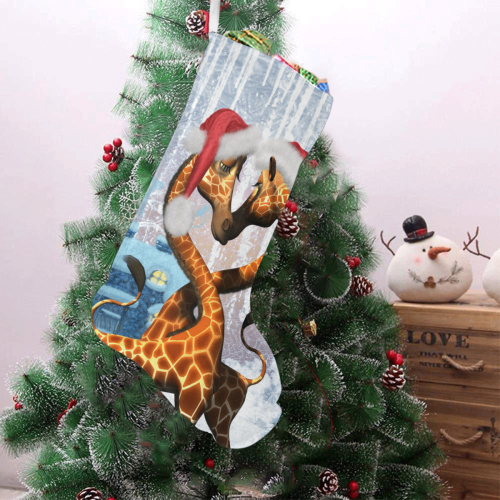 Christmas, funny giraffe Christmas Stocking (Without Folded Top)