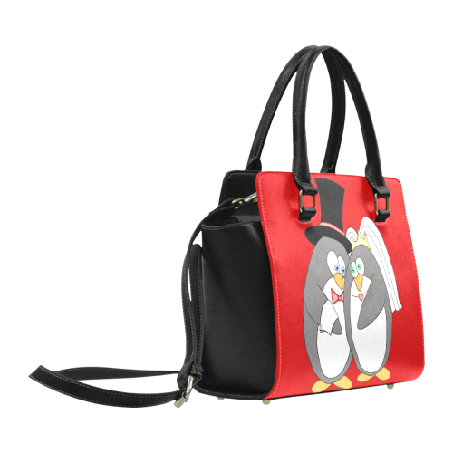 Penguin Wedding Red Classic Shoulder Handbag (Model 1653)