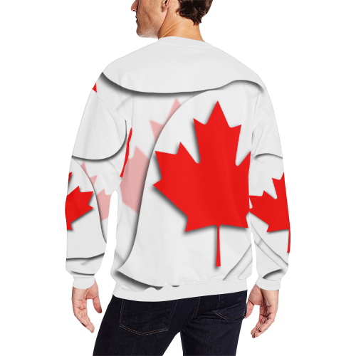 Flag of Canada All Over Print Crewneck Sweatshirt for Men (Model H18)
