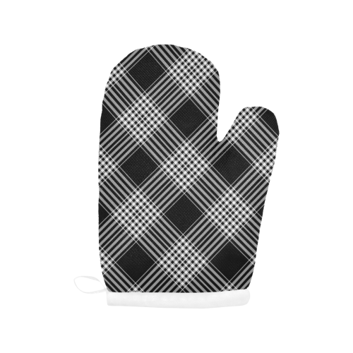 Black And White Plaid Oven Mitt (Two Pieces)