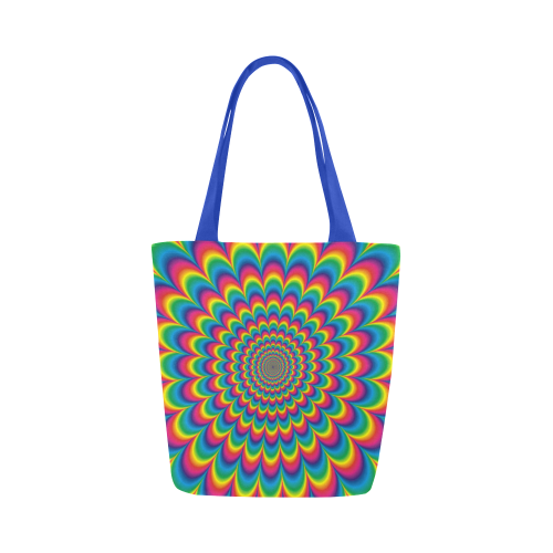 Crazy Psychedelic Flower Power Hippie Mandala Canvas Tote Bag (Model 1657)
