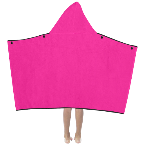 color deep pink Kids' Hooded Bath Towels