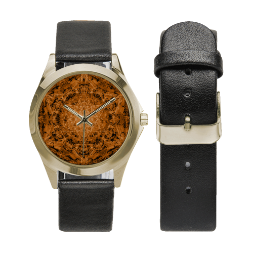 david star mandala 13 Unisex Silver-Tone Round Leather Watch (Model 216)
