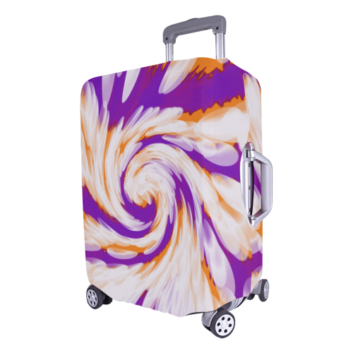 Purple Orange Tie Dye Swirl Abstract Luggage Cover/Large 26"-28"