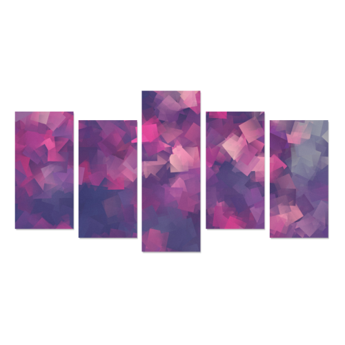 purple pink magenta cubism #modern Canvas Print Sets E (No Frame)