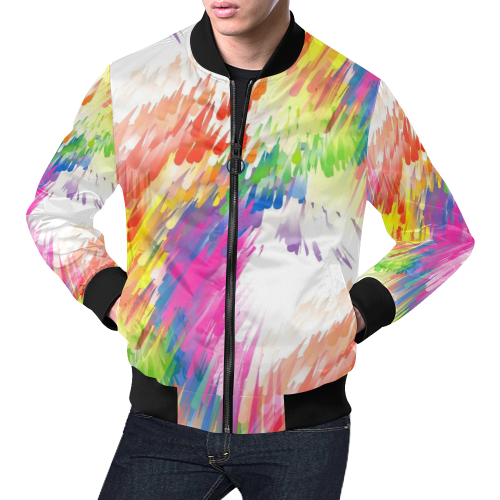 Colors by Nico Bielow All Over Print Bomber Jacket for Men/Large Size (Model H19)