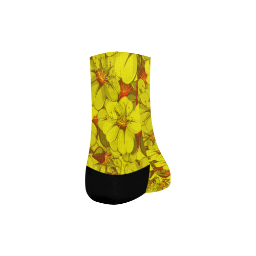 Yellow flower pattern Quarter Socks