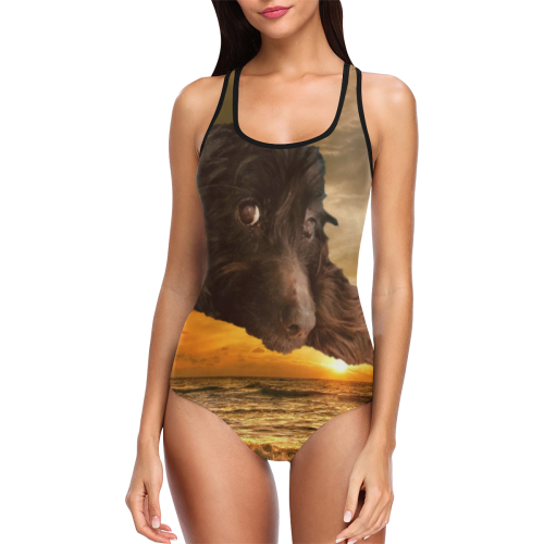 Dog and the Beach Vest One Piece Swimsuit (Model S04)