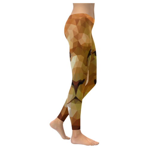 Polymetric Lion Women's Low Rise Leggings (Invisible Stitch) (Model L05)