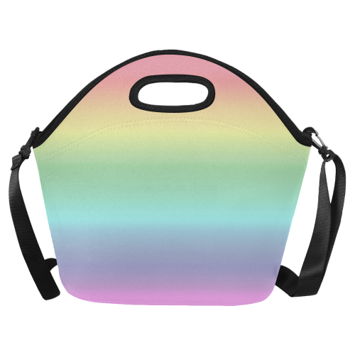 Pastel Rainbow Neoprene Lunch Bag/Large (Model 1669)