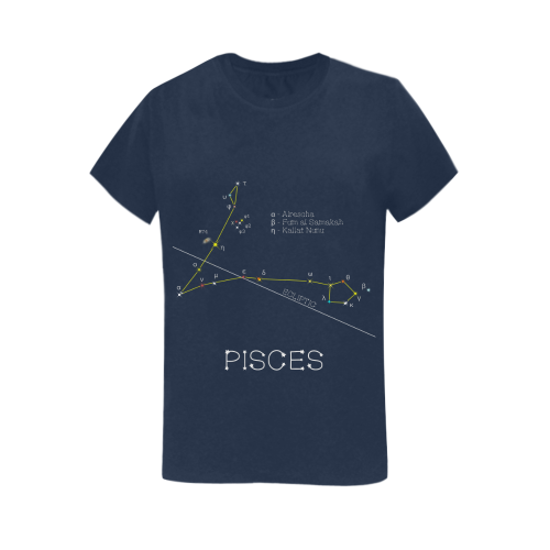 Star Pisces Zodiac fish horoscope funny astrology Women's T-Shirt in USA Size (Two Sides Printing)
