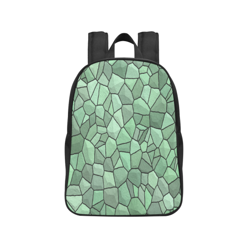 Forest Shades Mosaic Fabric School Backpack (Model 1682) (Medium)