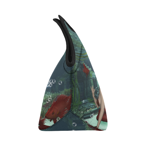 Beautiful mermaid and fantasy fish Neoprene Lunch Bag/Small (Model 1669)